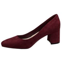 Czółenka Damskie Vinceza 20107 Bordo Zamsz