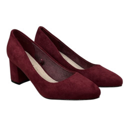 Czółenka Damskie Vinceza 20107 Bordo Zamsz