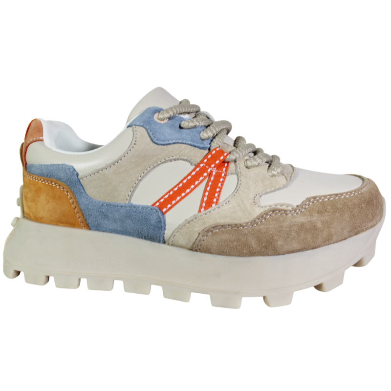 Sneakersy Damskie Filippo DP7559 Skórzarne Beżowe Wygodne