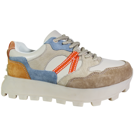 Sneakersy Damskie Filippo DP7559 Skórzarne Beżowe Wygodne