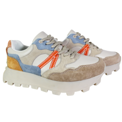 Sneakersy Damskie Filippo DP7559 Skórzarne Beżowe Wygodne