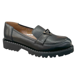 Półbuty Damskie Gamis 6043 Skóra Czarne Lico