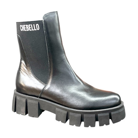 Botki Damskie CheBello 3018  Skóra Czarne Lico