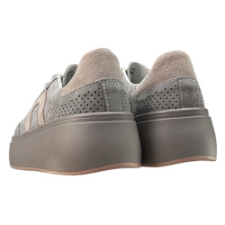 Sneakersy Półbuty Damskie GOODIN GD-XF-218 Skóra Szary Zamsz