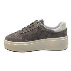Sneakersy Półbuty Damskie GOODIN GD-XF-218 Skóra Brąz Zamsz