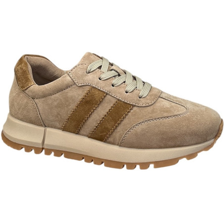 Sneakersy Półbuty Damskie GOODIN GD-LX1080 Skóra Beż Zamsz