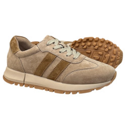 Sneakersy Półbuty Damskie GOODIN GD-LX1080 Skóra Beż Zamsz