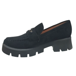Półbuty Damskie Mokasyny Ideal Shoes 1718 Czarne Zamsz