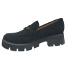 Półbuty Damskie Mokasyny Ideal Shoes 1718 Czarne Zamsz