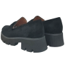 Półbuty Damskie Mokasyny Ideal Shoes 1718 Czarne Zamsz