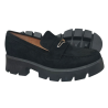 Półbuty Damskie Mokasyny Ideal Shoes 1718 Czarne Zamsz