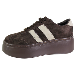 Sneakersy damskie GOODIN GD-XW-1044 skóra naturalna czekoladowe zamszowe