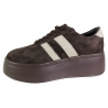 Sneakersy damskie GOODIN GD-XW-1044 skóra naturalna czekoladowe zamszowe