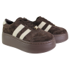 Sneakersy damskie GOODIN GD-XW-1044 skóra naturalna czekoladowe zamszowe