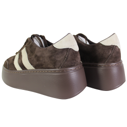 Sneakersy damskie GOODIN GD-XW-1044 skóra naturalna czekoladowe zamszowe