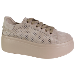 Sneakersy damskie GOODIN GD-LX1196 skóra naturalna beżowe zamszowe