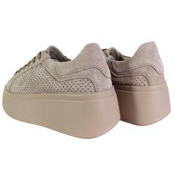 Sneakersy damskie GOODIN GD-LX1196 skóra naturalna beżowe zamszowe