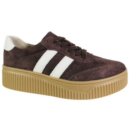 Sneakersy Damskie Filippo DP6776 Skóra Brąz Zamsz Czekoladowe