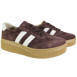 Sneakersy Damskie Filippo DP6776 Skóra Brąz Zamsz Czekoladowe