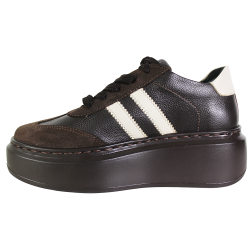 Sneakersy Simen 7874A skóra brązowe damskie