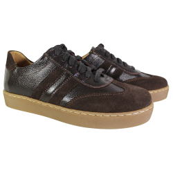 Simen 7481A – brązowe sneakersy damskie skórzane