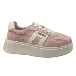 Półbuty Sneakersy Damskie Goodin GD-FT-128 Skóra Różowy Zamsz
