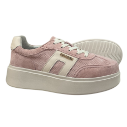 Półbuty Sneakersy Damskie Goodin GD-FT-128 Skóra Różowy Zamsz