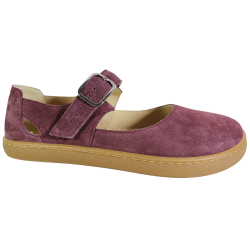 Bordowe Półbuty Barefoot Kampa N1319S2 Skóra Naturalna