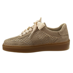 Półbuty Sneakersy Damskie Karino 5938 Skóra Beżowy Zamsz