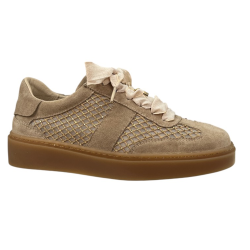 Półbuty Sneakersy Damskie Karino 5938 Skóra Beżowy Zamsz
