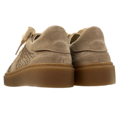 Półbuty Sneakersy Damskie Karino 5938 Skóra Beżowy Zamsz
