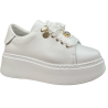 Półbuty Sneakersy Damskie Karino 5931 Skóra Białe Lico Platforma