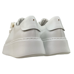 Półbuty Sneakersy Damskie Karino 5931 Skóra Białe Lico Platforma