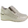 Sneakersy Damskie Marco Tozzi 2-23501-44 Skóra Naturalna Beżowe Ażurow