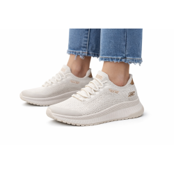 Sneakersy Damskie Skechers 117743 Beż Slip-Ins Lekkie Wygodne