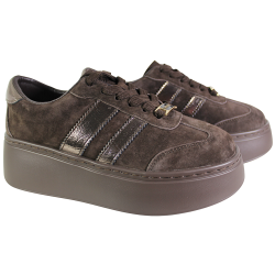 Sneakersy damskie Goodin GD-XW-1044 skóra zamsz brąz
