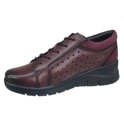 Buty Damskie Skórzane Vinceza 39977 Bordowe