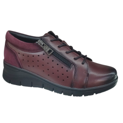 Buty Damskie Skórzane Vinceza 39977 Bordowe