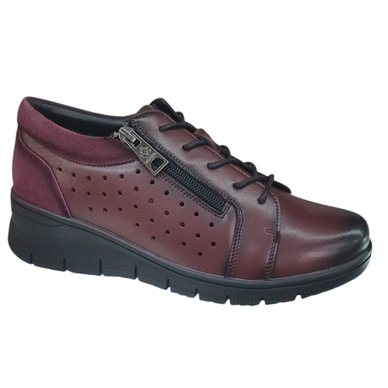Buty Damskie Skórzane Vinceza 39977 Bordowe