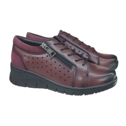 Buty Damskie Skórzane Vinceza 39977 Bordowe