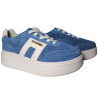 Sneakersy damskie skóra naturalna Goodin GD-FT-128 niebieskie zamszowe