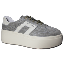 Sneakersy damskie skóra naturalna Goodin GD-XF-218 khaki zamszowe wygo