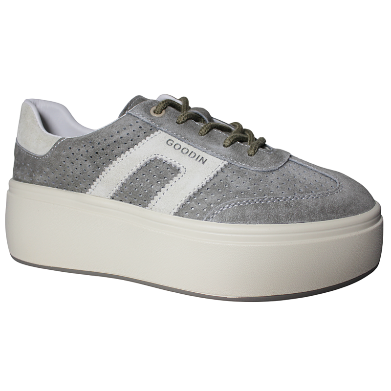 Sneakersy damskie skóra naturalna Goodin GD-XF-218 khaki zamszowe wygo