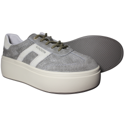 Sneakersy damskie skóra naturalna Goodin GD-XF-218 khaki zamszowe wygo