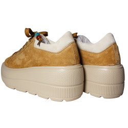 Sneakersy damskie skóra naturalna Goodin GD-XW-1046 camel zamszowe wyg