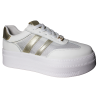 Sneakersy damskie skóra naturalna Goodin GD-XW-1032 biało złote siatec