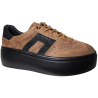 Sneakersy damskie skóra naturalna Goodin GD-XF-218 brąz zamszowe czeko