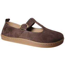 Półbuty damskie Lemar 10207 barefoot skóra zamsz brąz