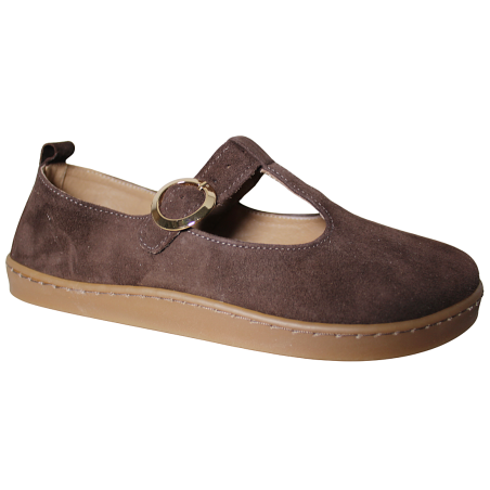 Półbuty damskie Lemar 10207 barefoot skóra zamsz brąz