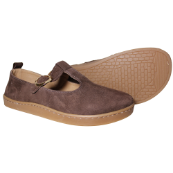 Półbuty damskie Lemar 10207 barefoot skóra zamsz brąz